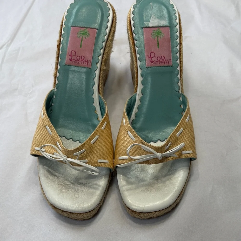 Lilly Pulitzer jute wedge sandals. Size 8.5 Medium. Good condition.